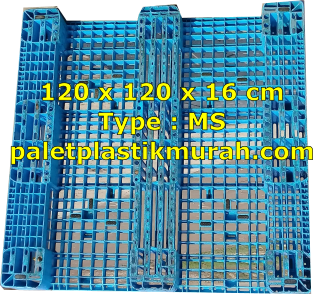 palet plastik bekas murah ukuran 120 x 120 x 16 cm