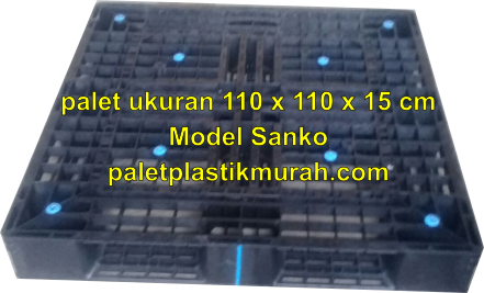palet plastik bekas murah ukuran 110 x 110 x 15 cm